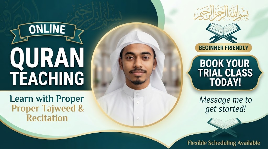 I will teach you Quran online with Tajweed for kids and adults.
