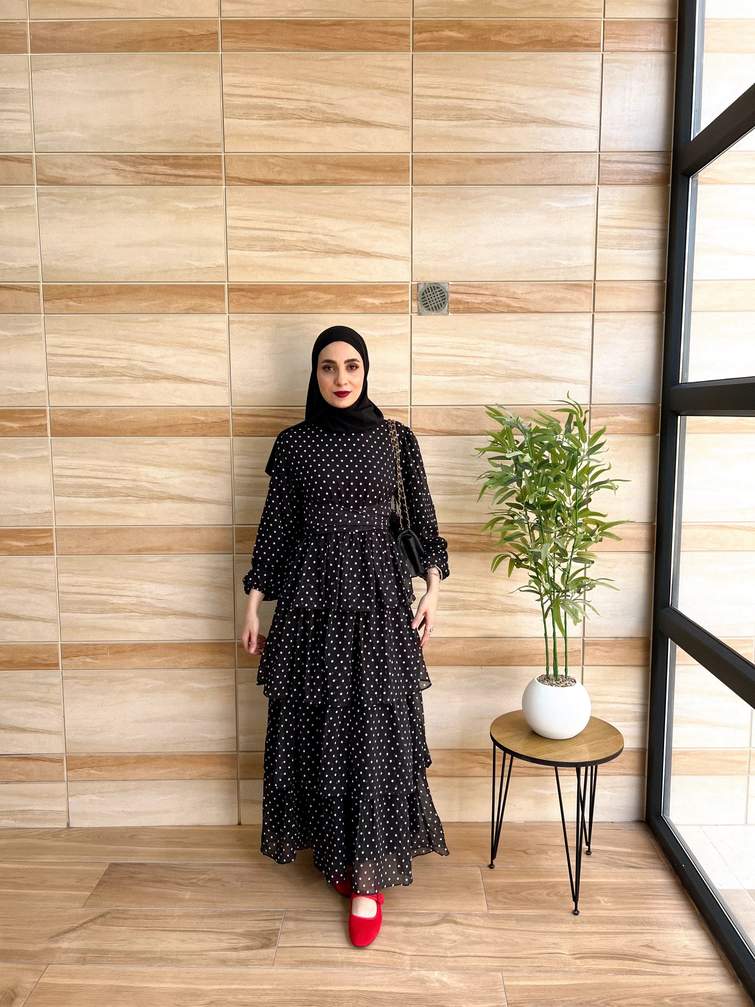 Polka dot dress, fully lined 2