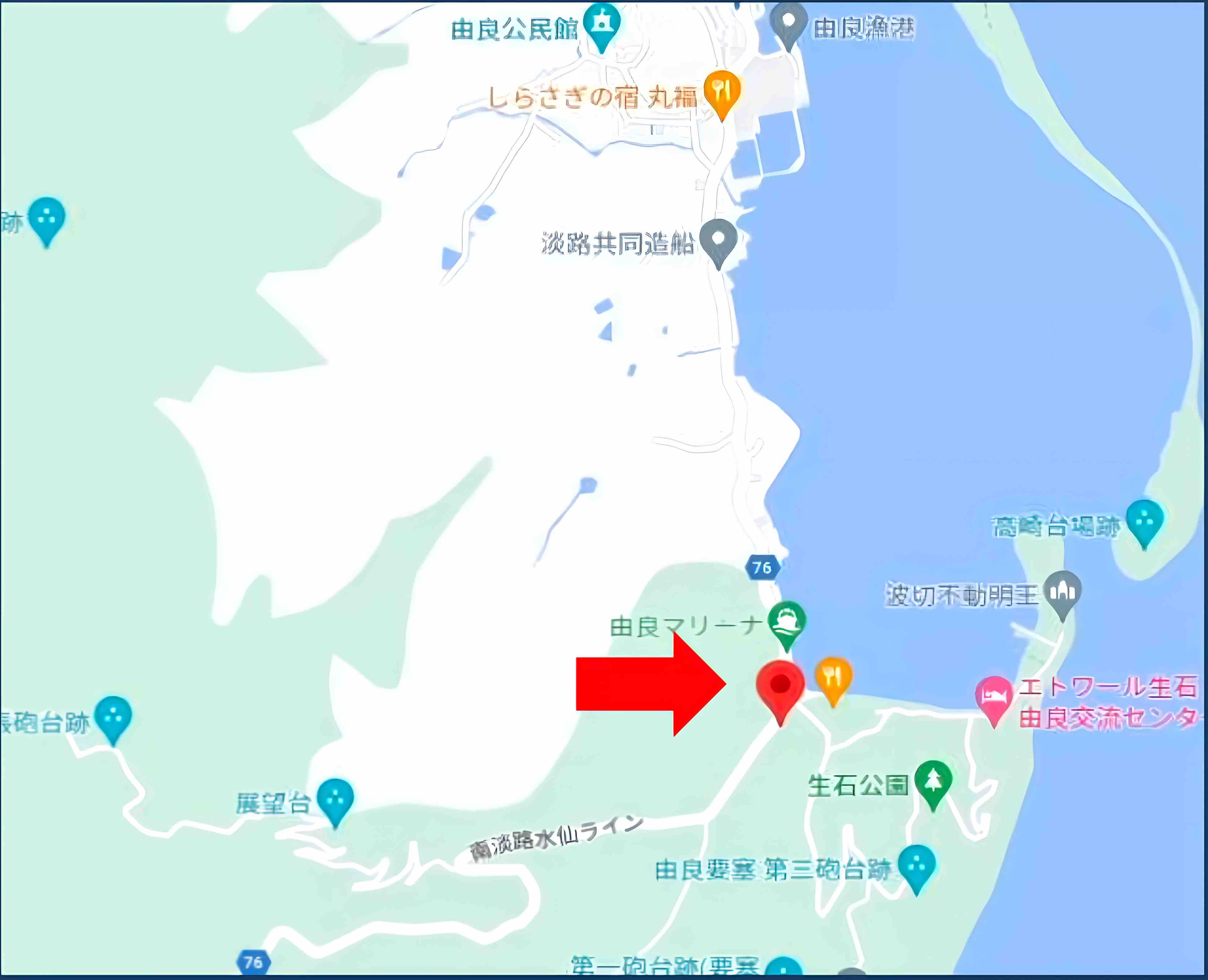 洲本市由良町由良の土地の周辺地図