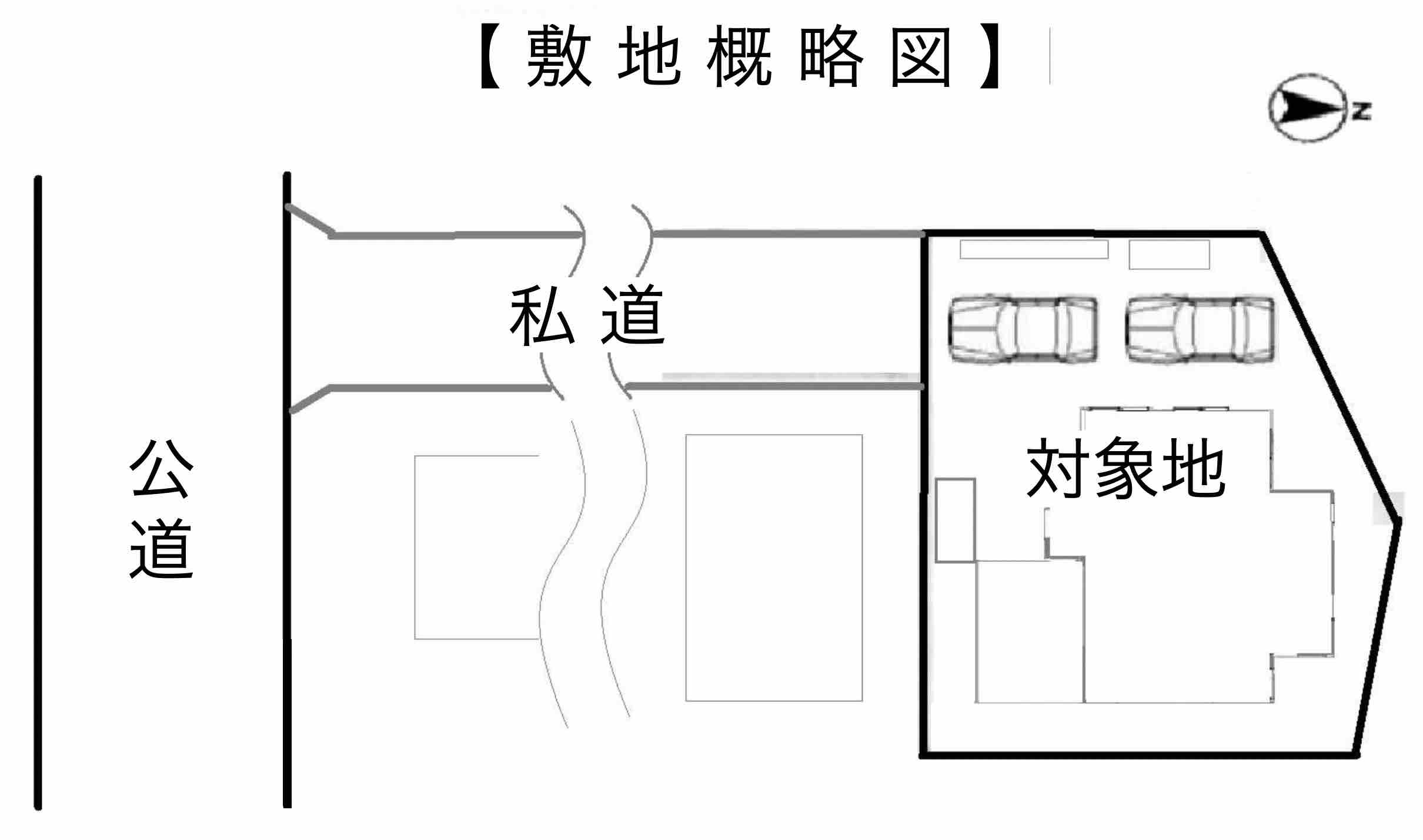鉾田市梶山の物件の敷地の概略図