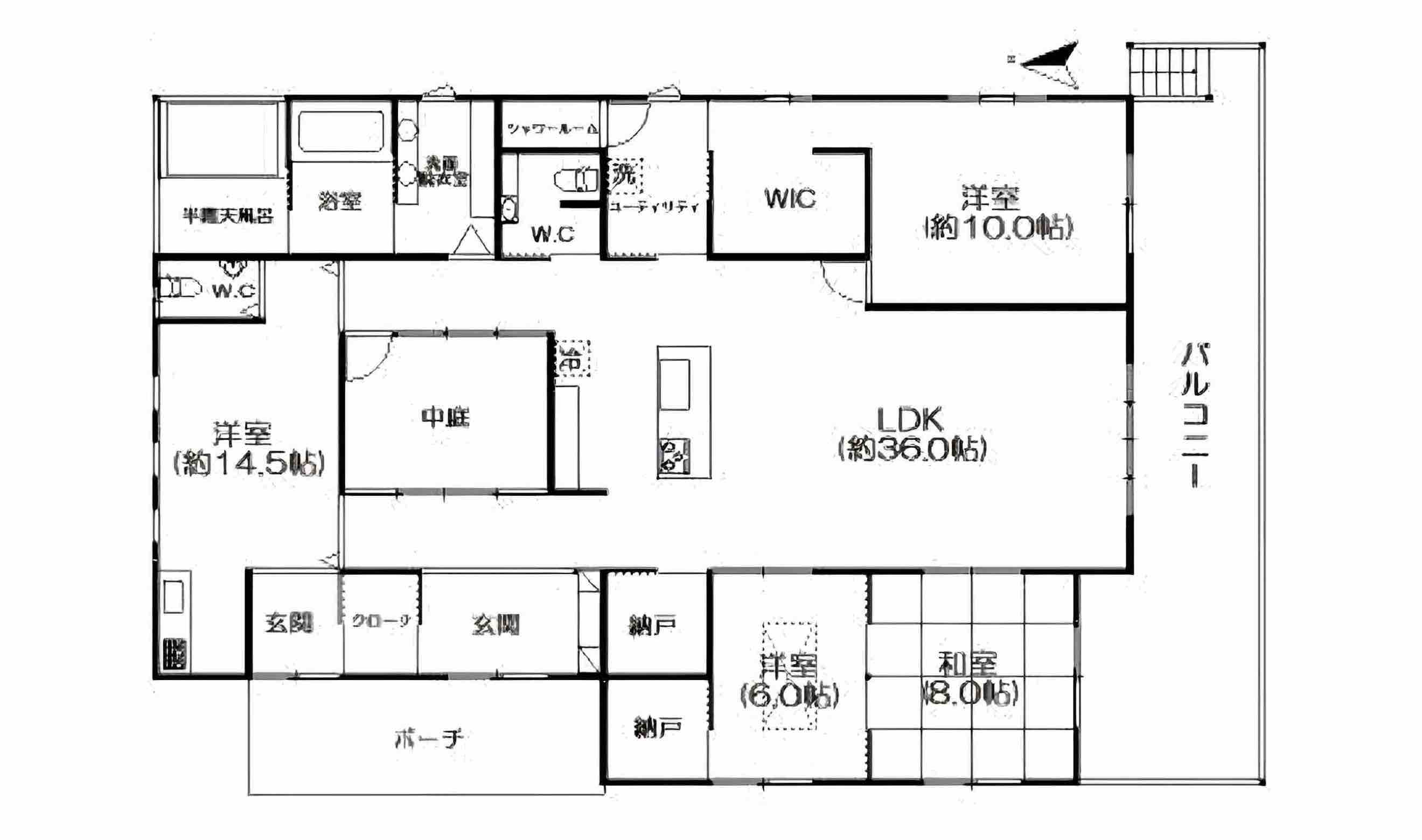 湯河原町宮上の中古戸建の間取り