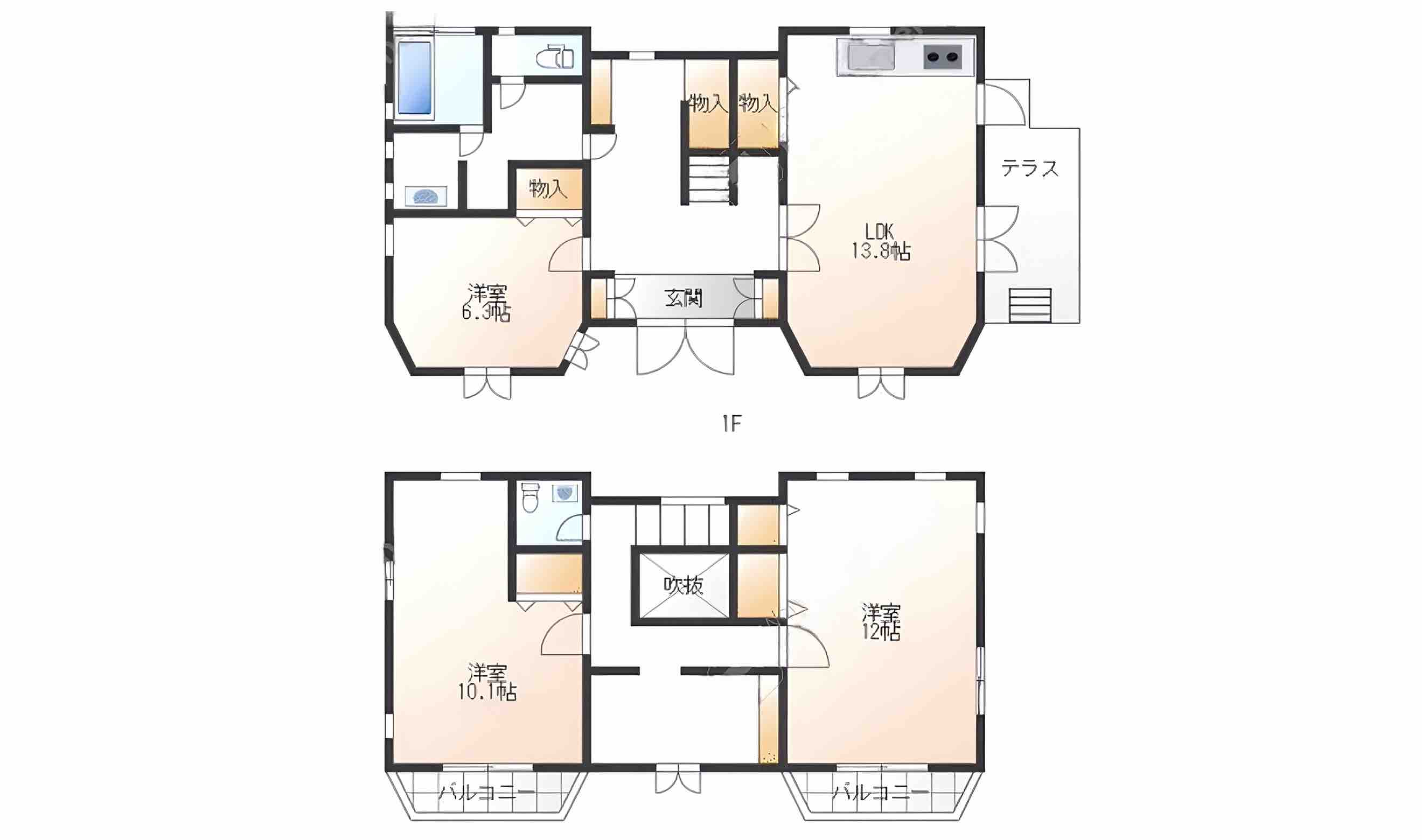 勝浦市興津久保山台の中古戸建の間取り