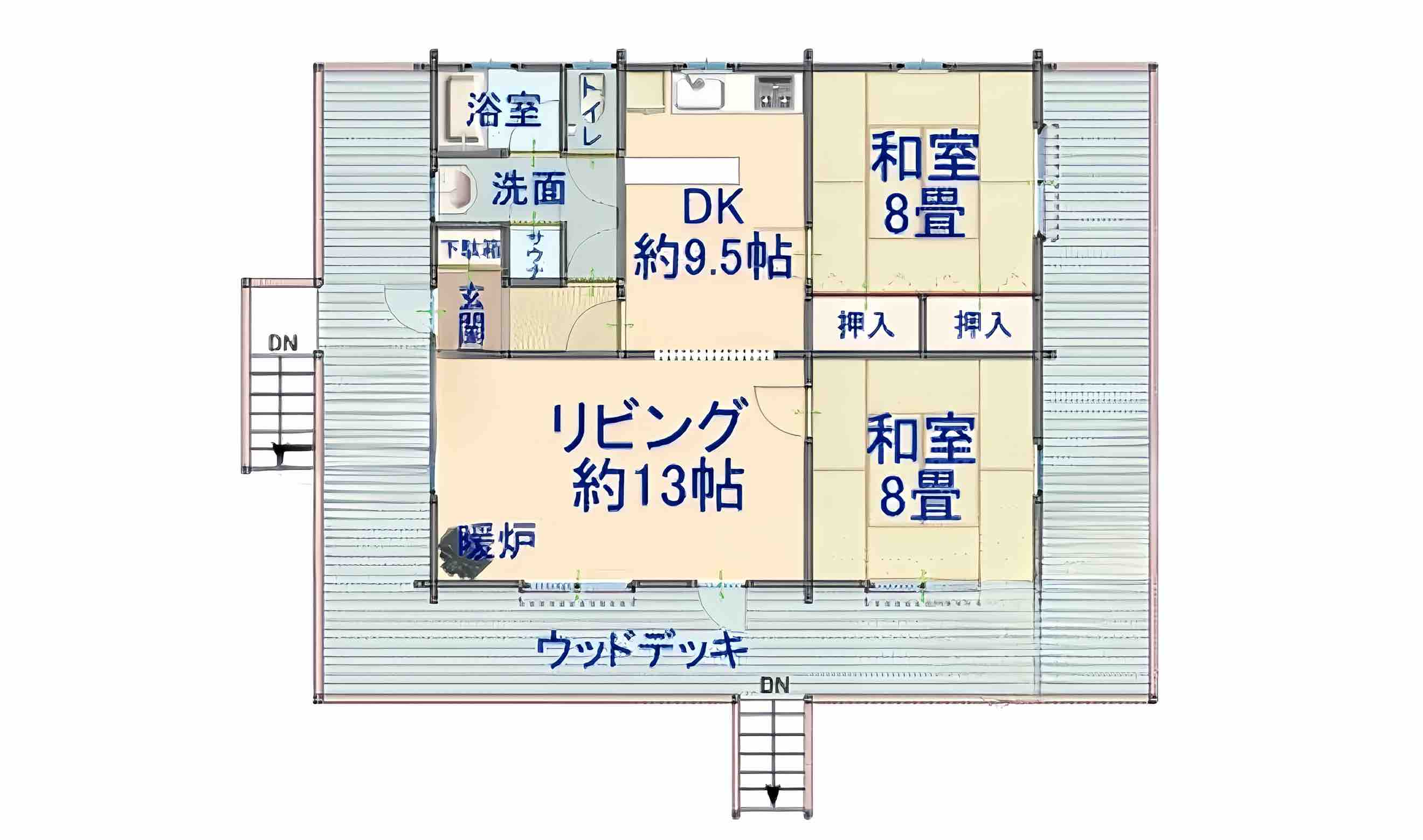長野県茅野市北山の中古別荘の間取り