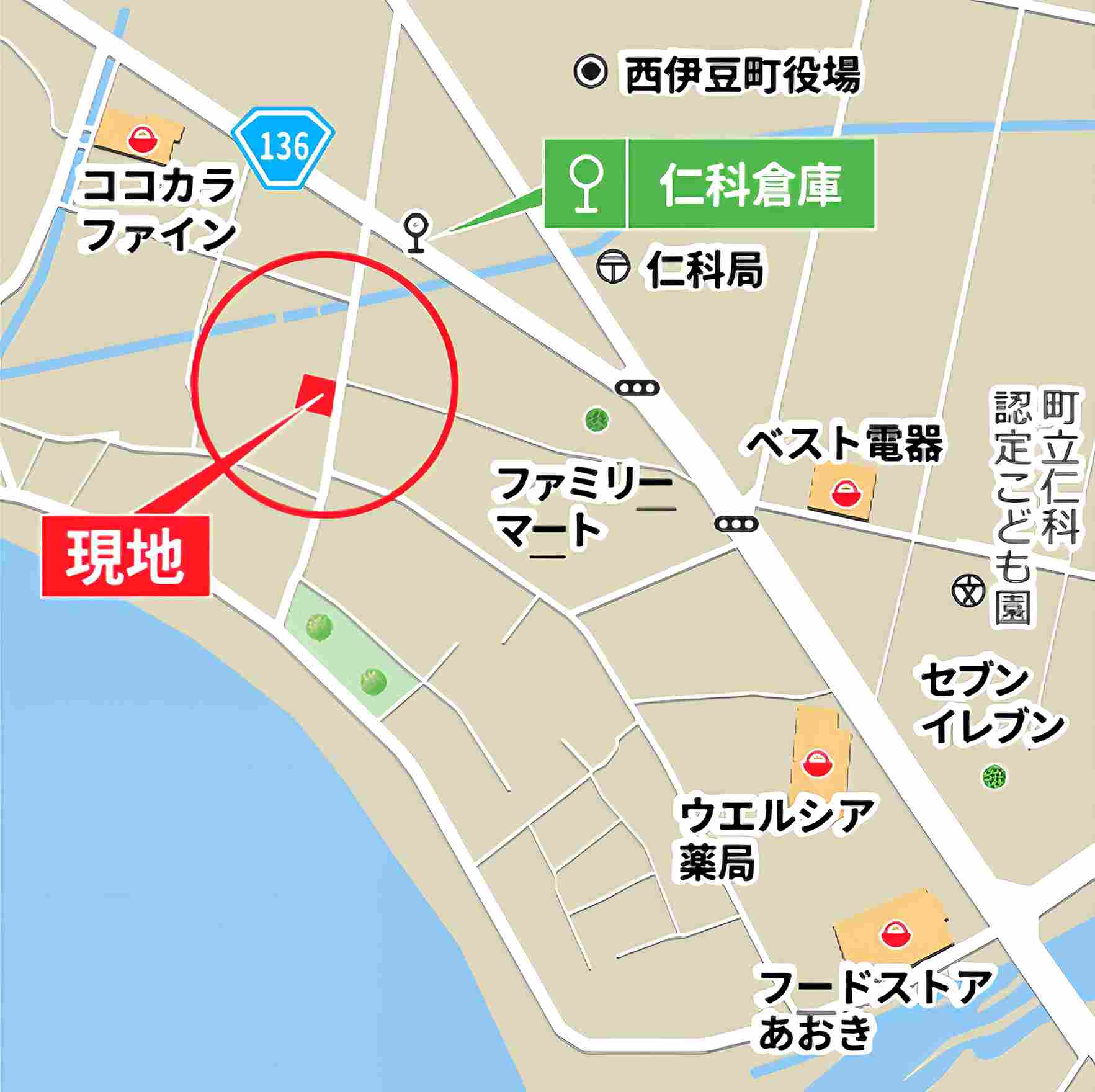 静岡県加茂郡西伊豆町仁科の中古戸建の地図