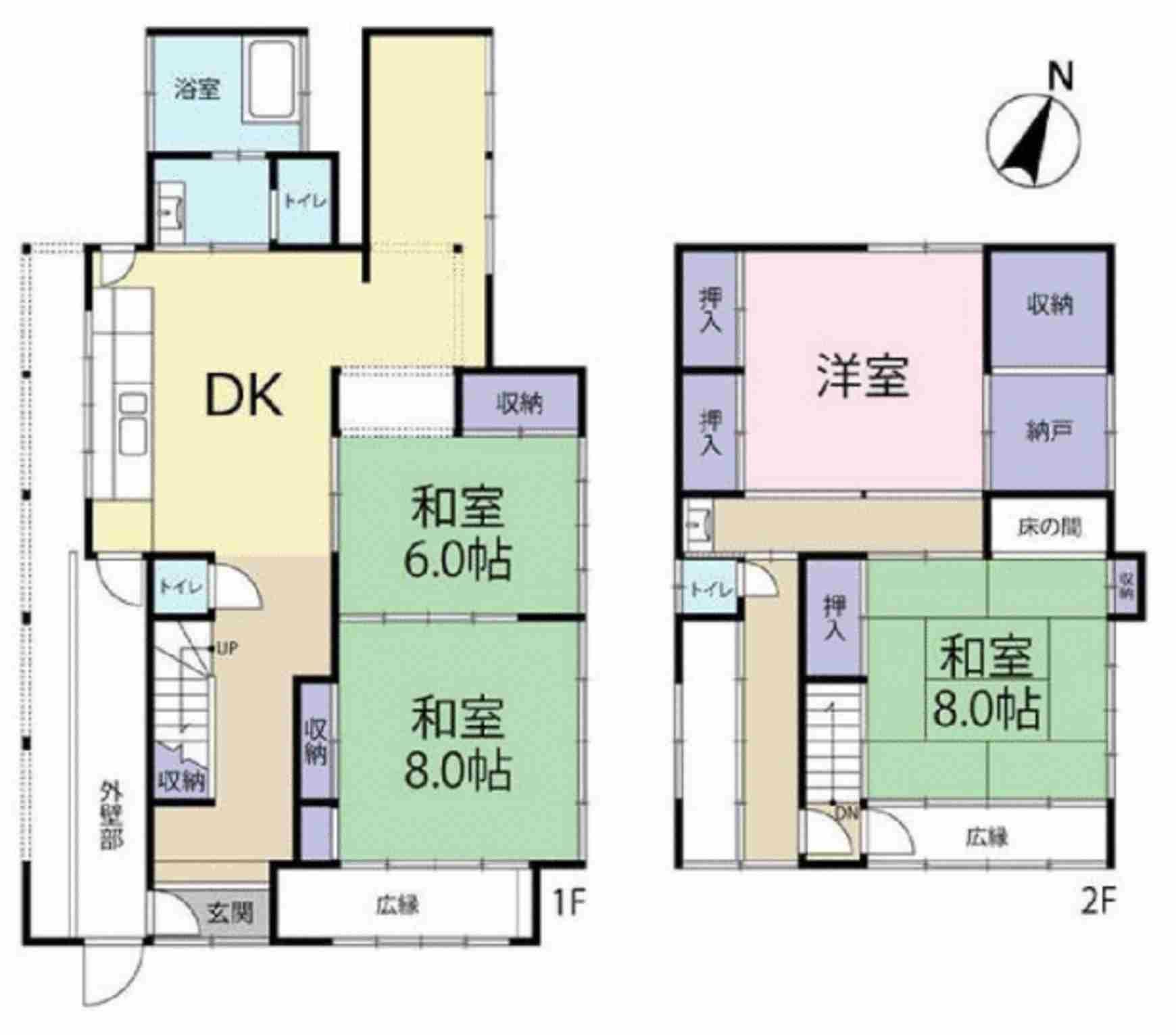 熱海市西山町の中古戸建の間取り