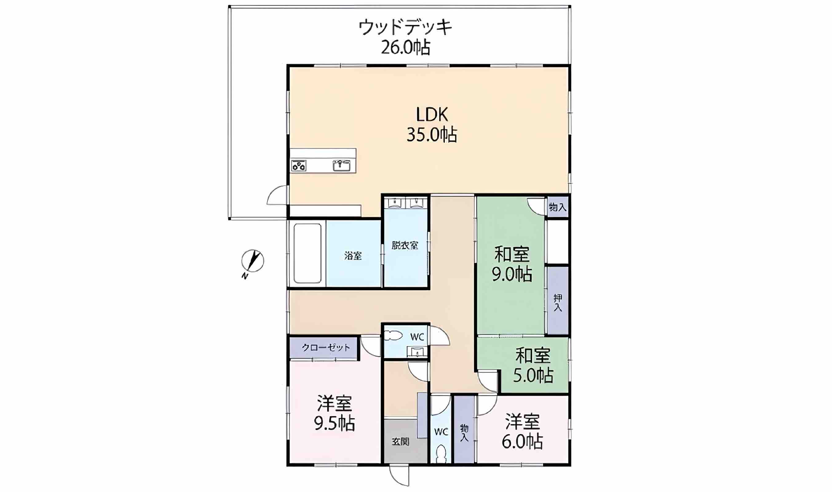 熱海市上多賀の中古戸建の間取り