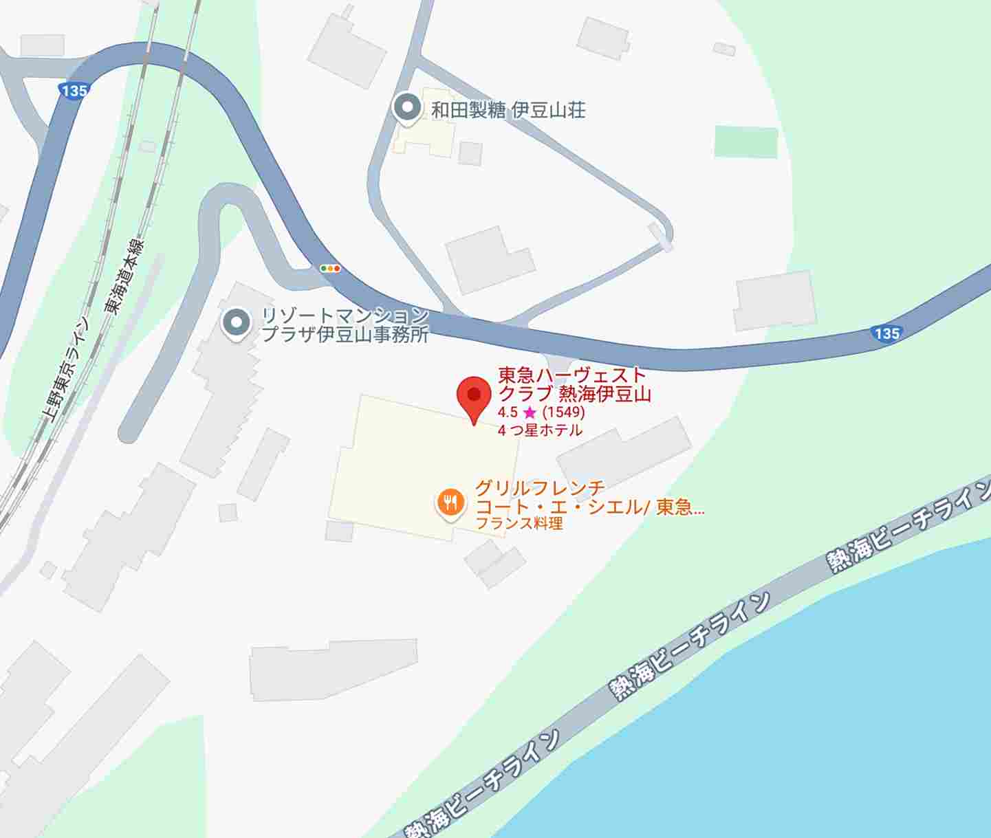 熱海市伊豆山の中古戸建の地図