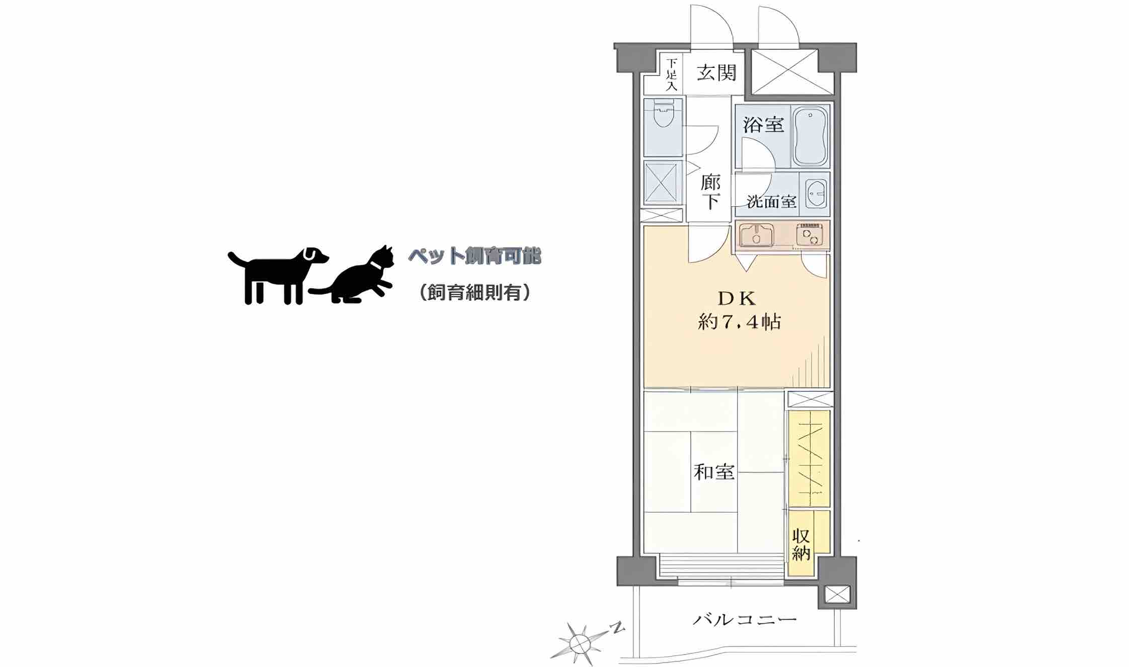 熱海市梅園町の中古マンションの間取り