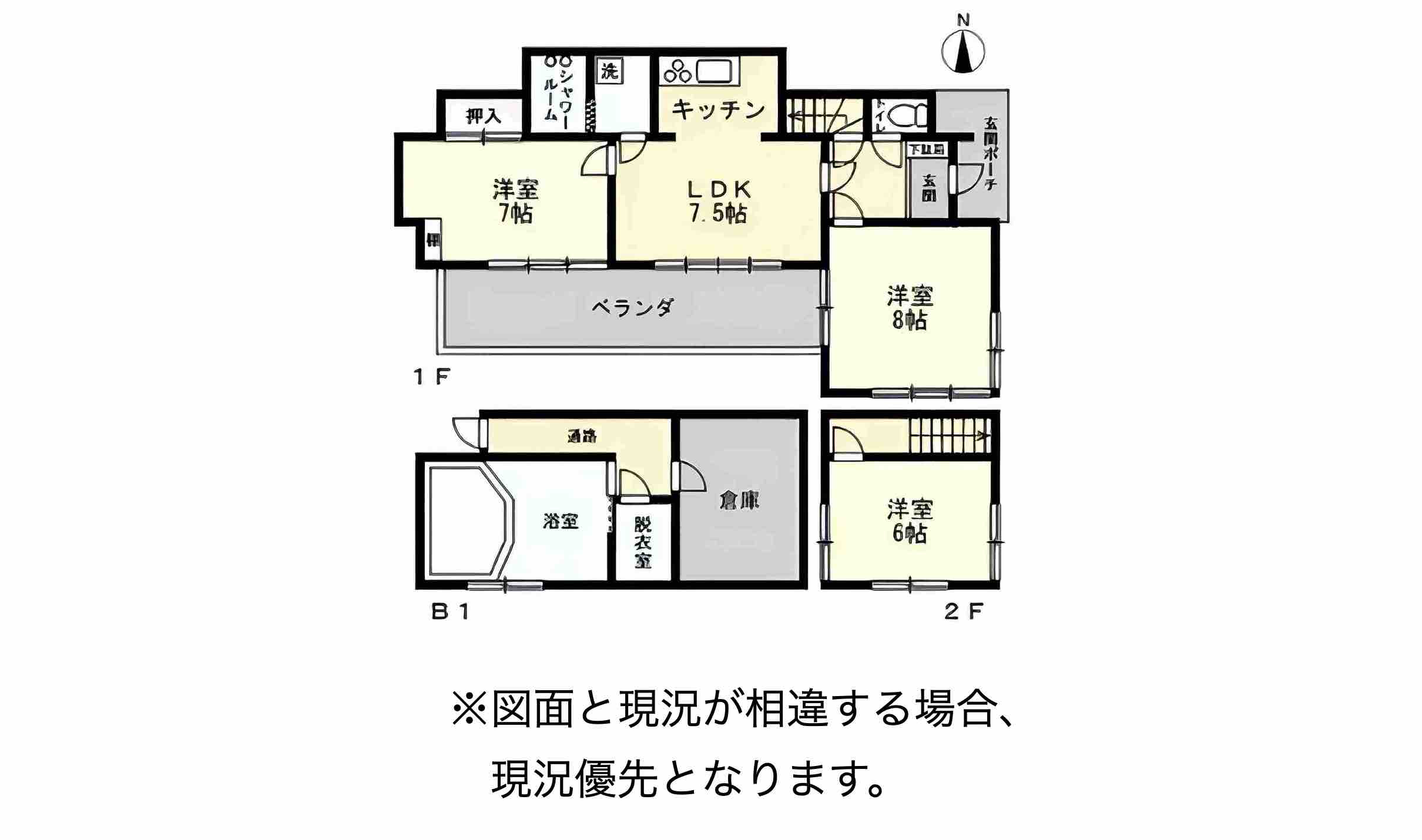 伊東市八幡野の中古戸建の間取り