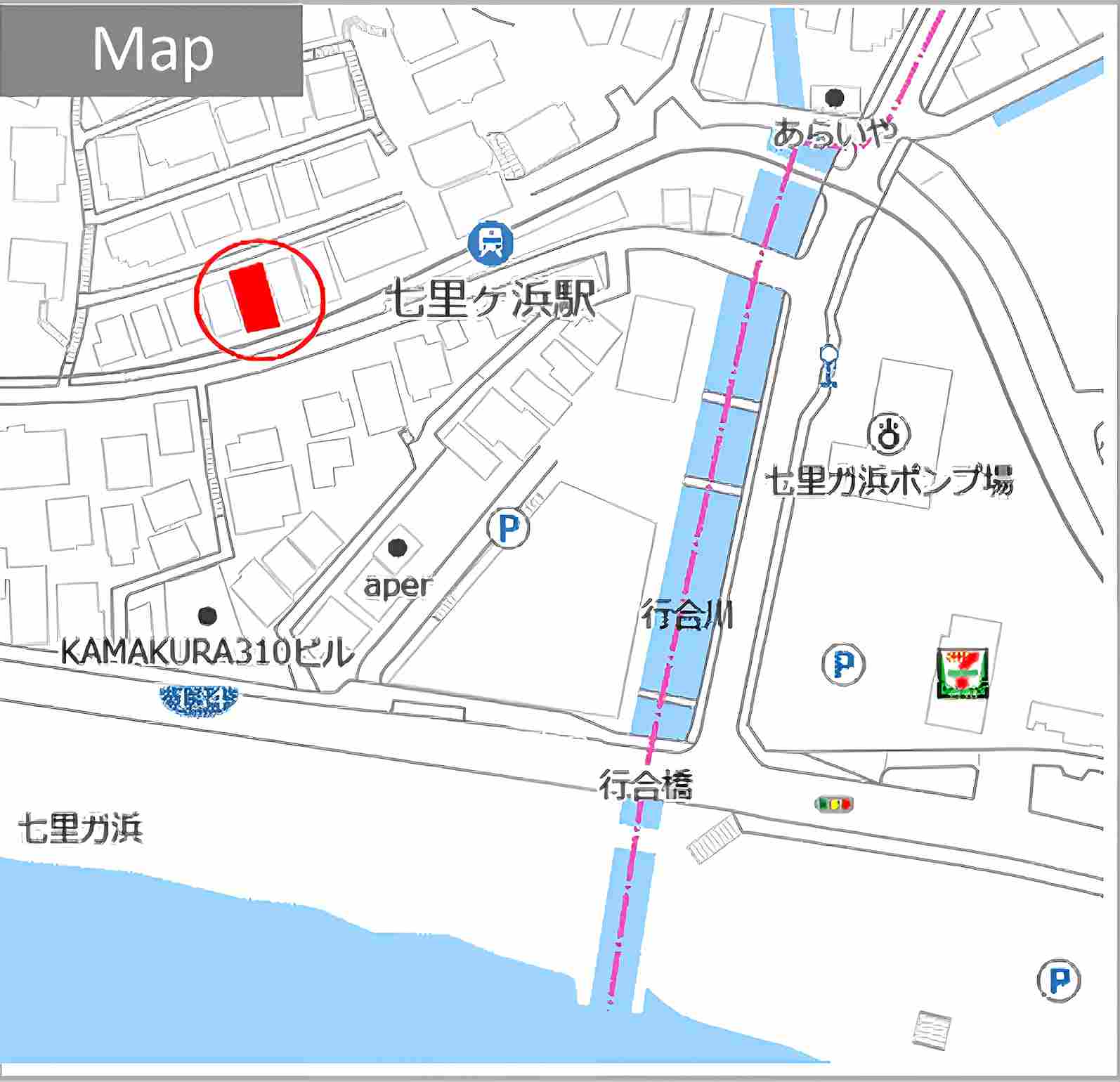 鎌倉市七里ガ浜1丁目の中古戸建の地図