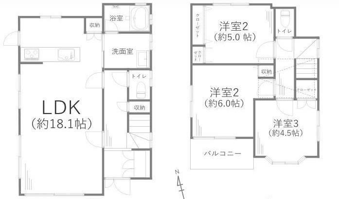 七里ガ浜東5丁目戸建の間取り