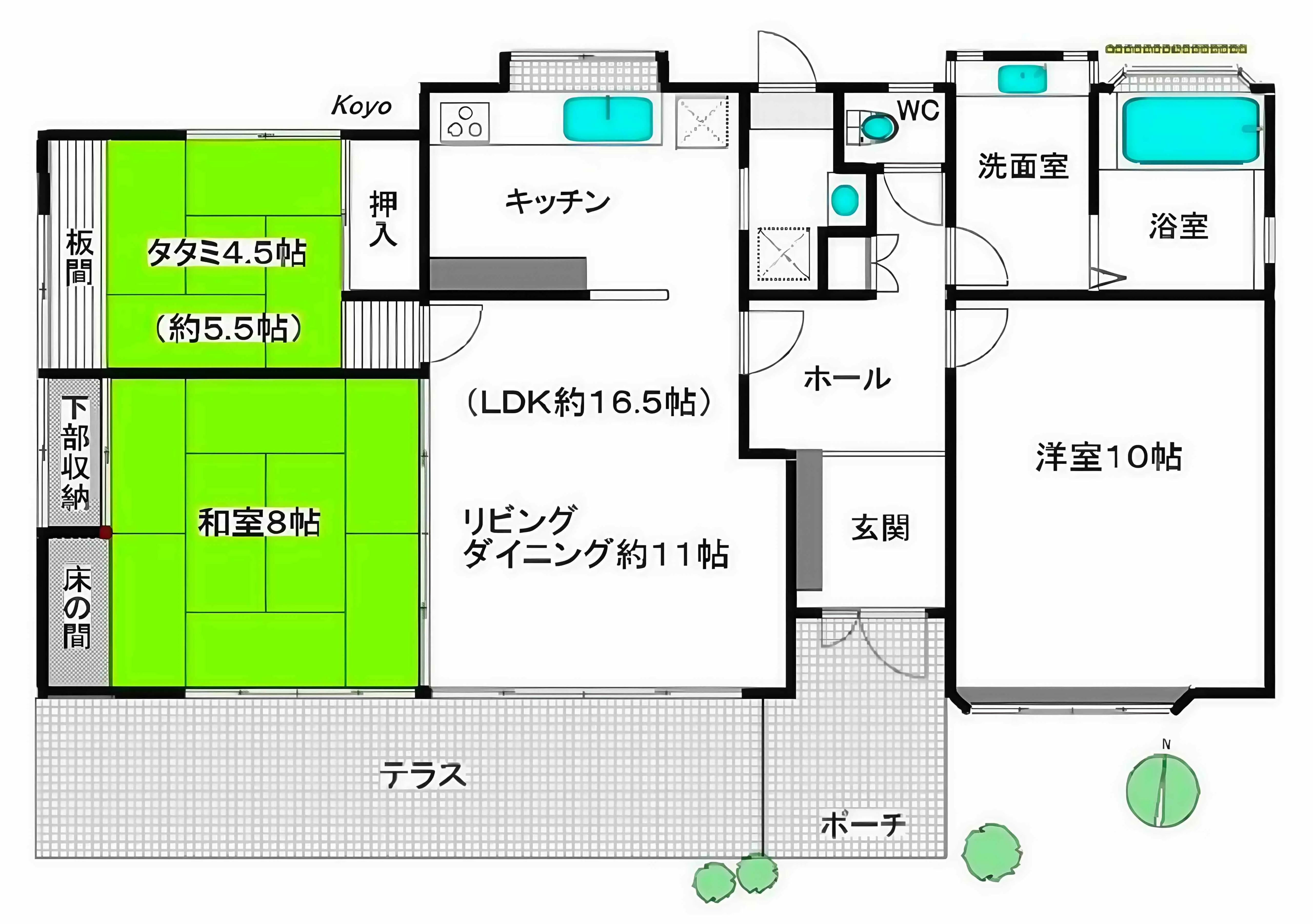 あかざわ恒陽台別荘の間取り図
