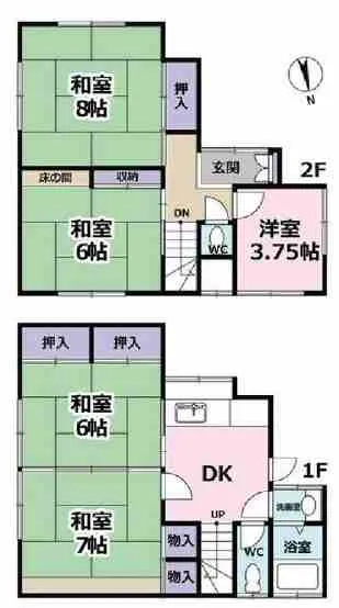 熱海市紅葉ガ丘町売戸建の間取り