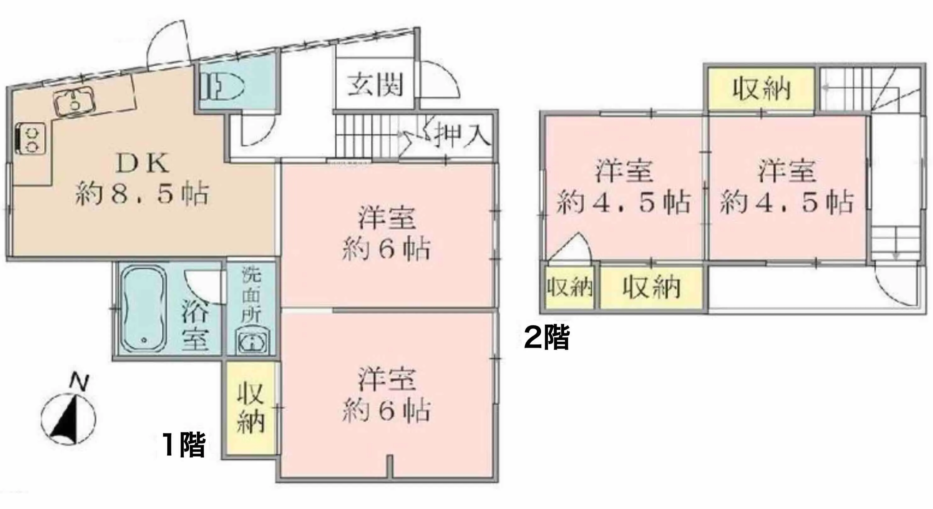 横須賀市汐入町４丁目中古一戸建住宅の間取り