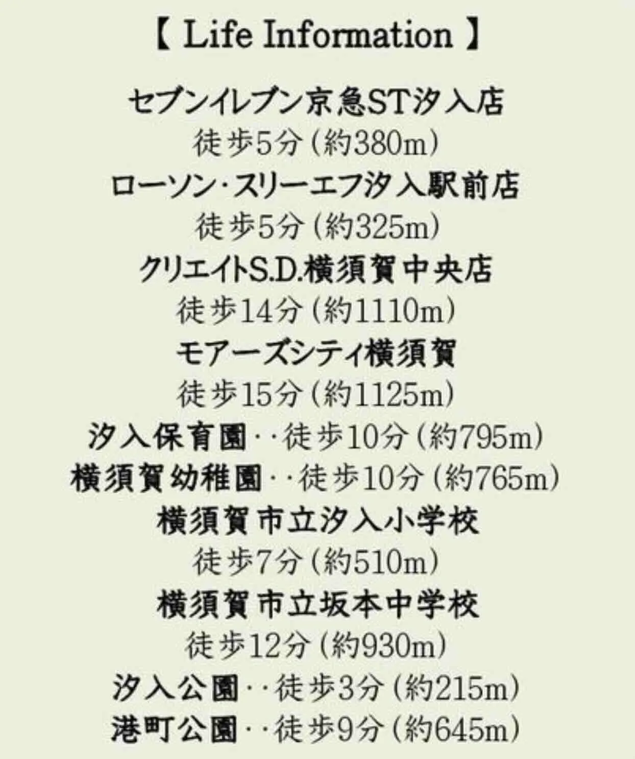 横須賀市汐入町４丁目中古一戸建住宅のライフインフォ