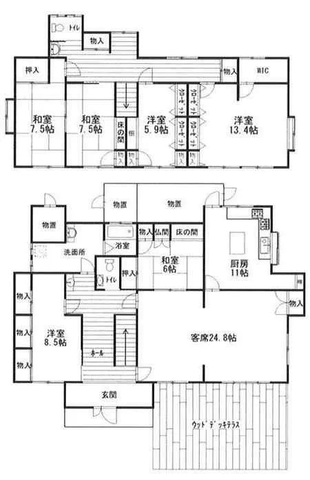 勝浦市中浜売戸建の間取り