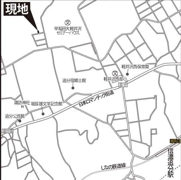 軽井沢町追分売別荘の周辺地図