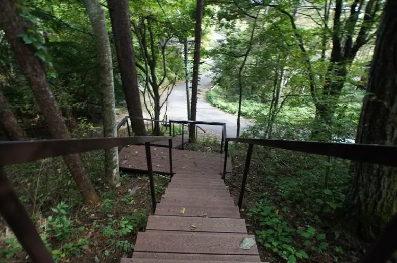 軽井沢三笠パーク内中古住宅の玄関（階段）