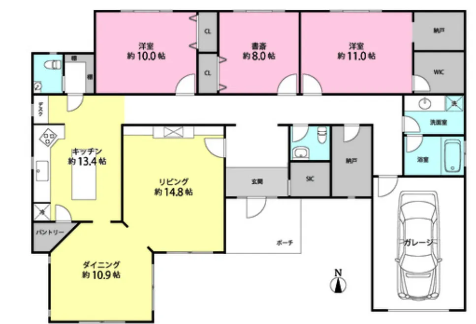 南軽井沢平家建中古アメリカンハウス2LDK+書斎+ガレージ｜軽井沢駅4.9km・敷地500坪超1669㎡の写真 2