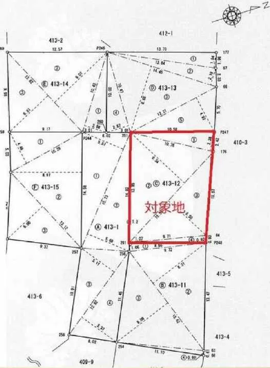 湯河原町宮上売土地の区画図