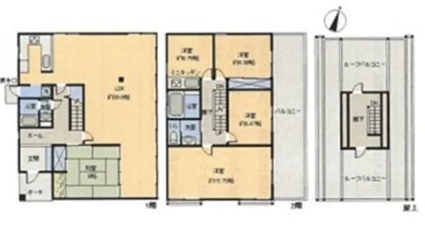 熱海市下多賀南熱海グリーンヒル売貸別荘の間取り