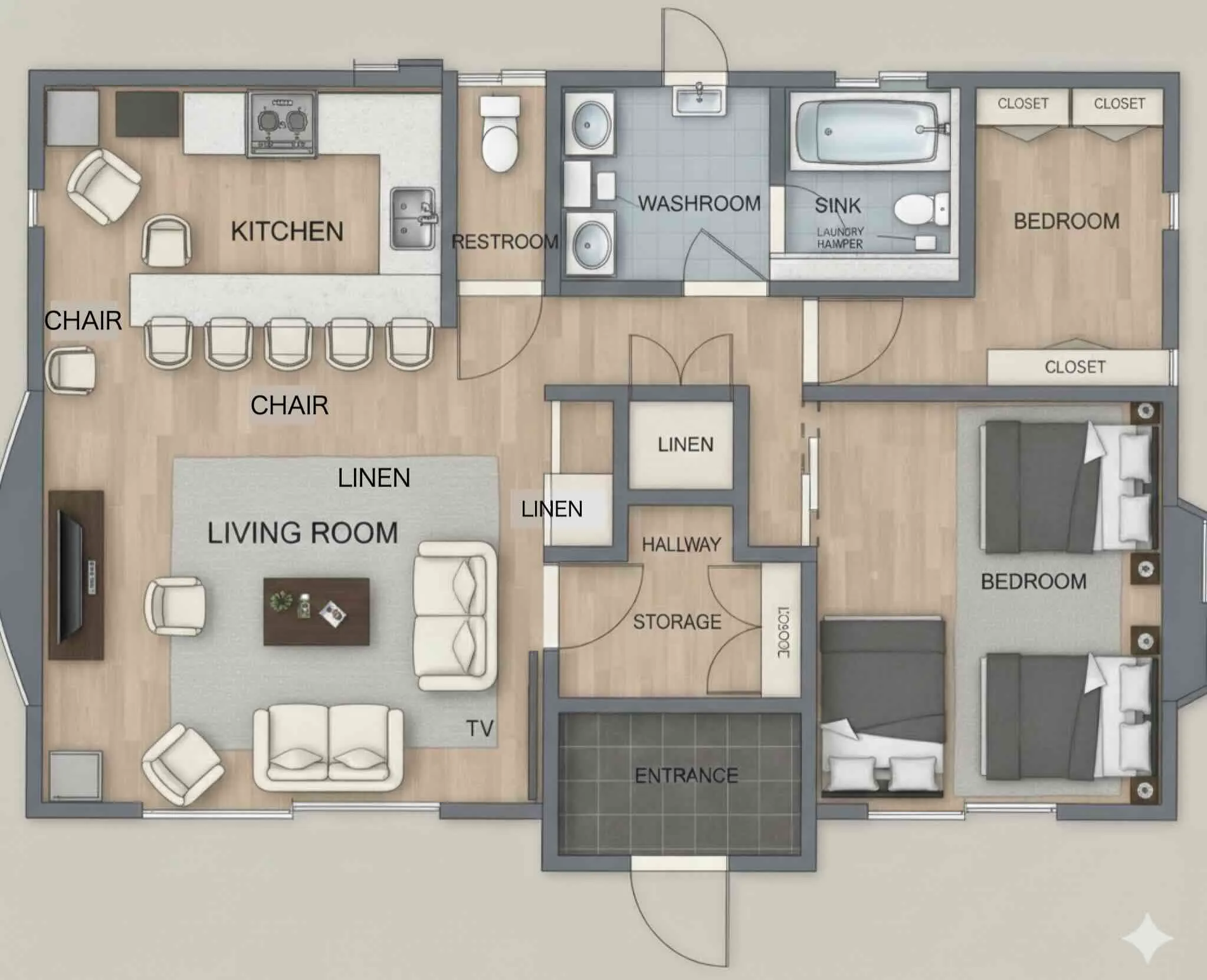 九十九里町中古戸建の間取り