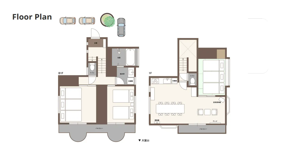 富戸売り中古別荘の間取り