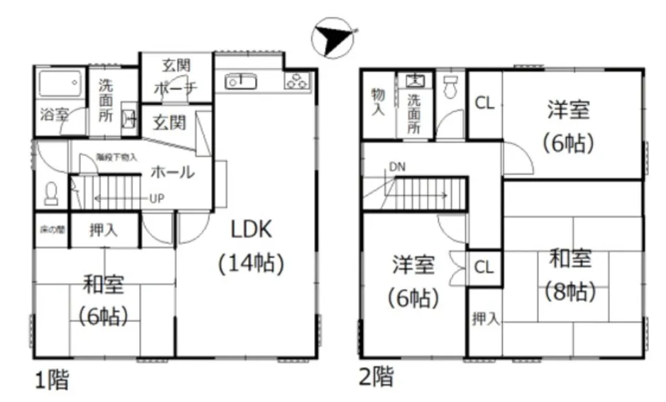 伊豆山売り中古別荘の間取り