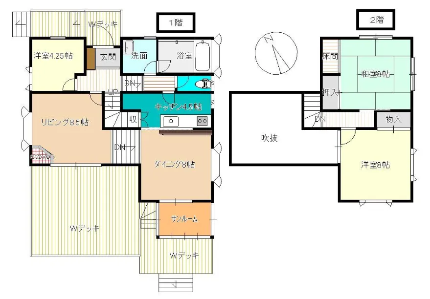那須郡那須町高久丙売戸建の間取り