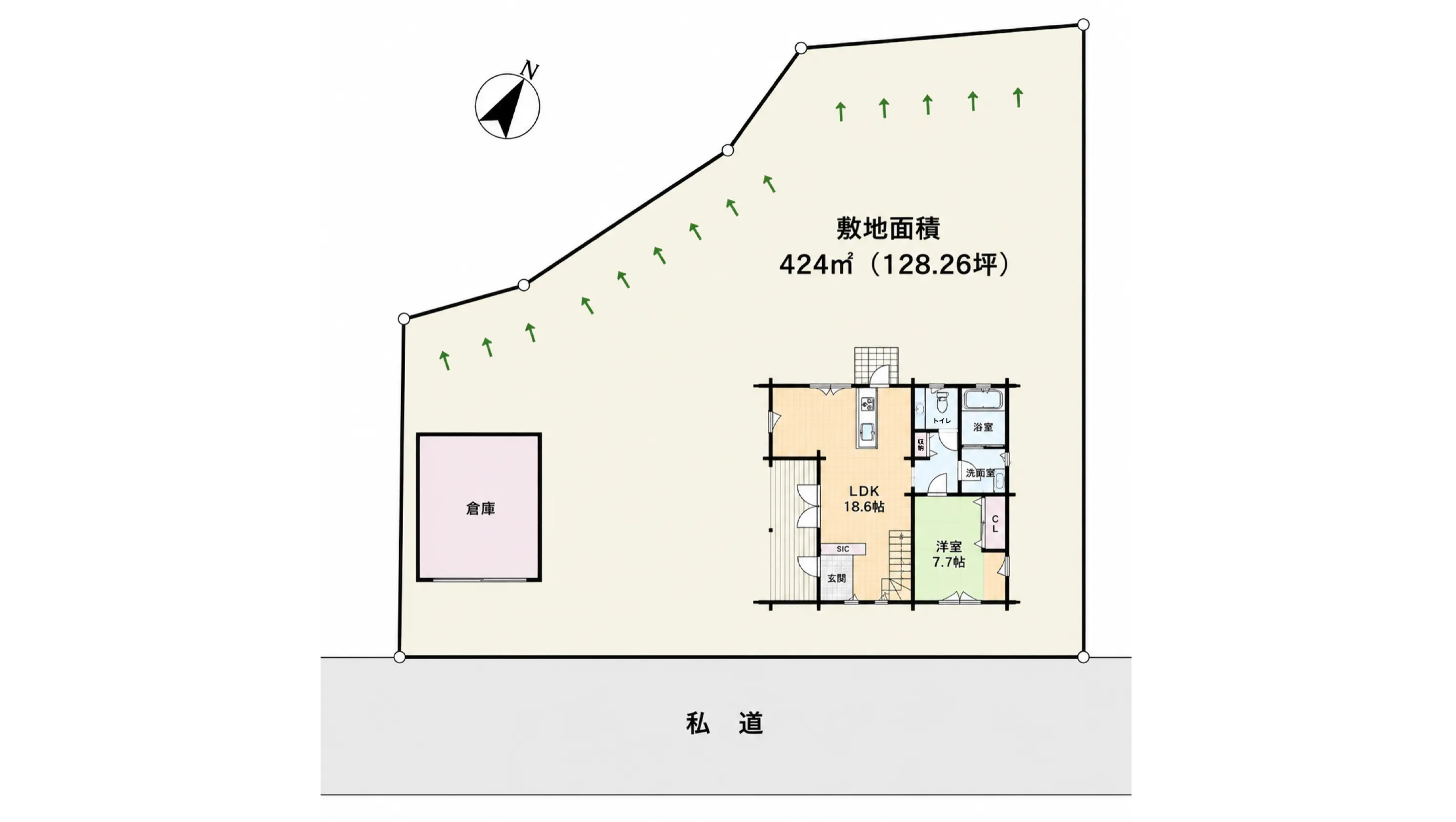 館山市佐野中古戸建の敷地図