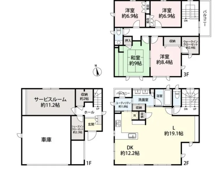 鎌倉市雪ノ下売中古戸建の間取り