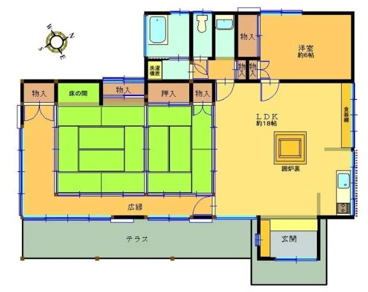 伊東市富戸大室高原売中古戸建の間取り