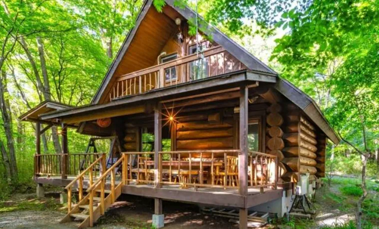 那須売中古ログハウス別荘の外観1