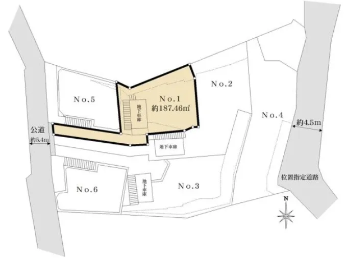 鎌倉市極楽寺売地の区画図