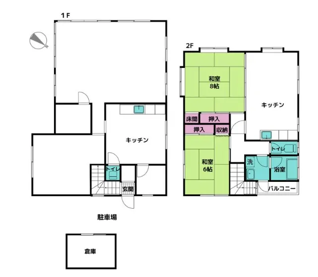 伊東市十足売中古戸建の間取り図
