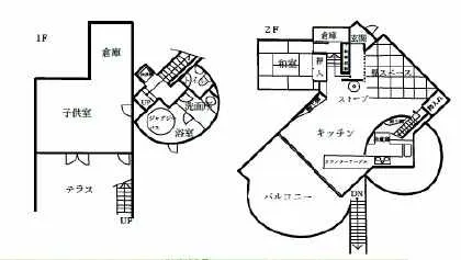 山中湖村平野賛美が丘売別荘の間取り図