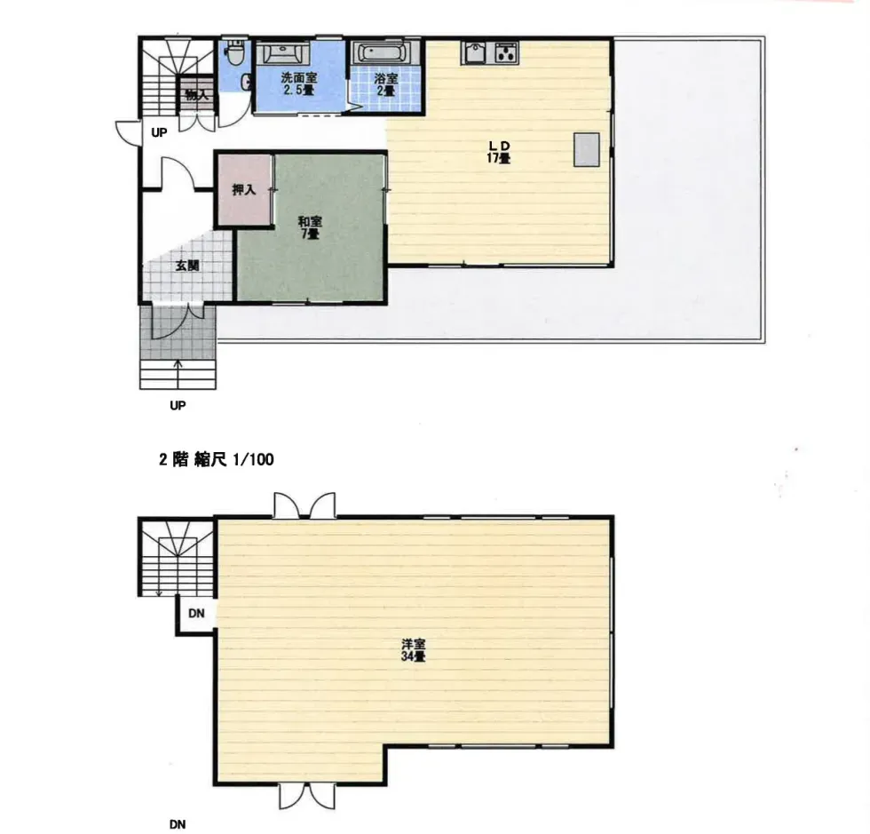 嬬恋村鎌原中古物件のD棟の間取り図