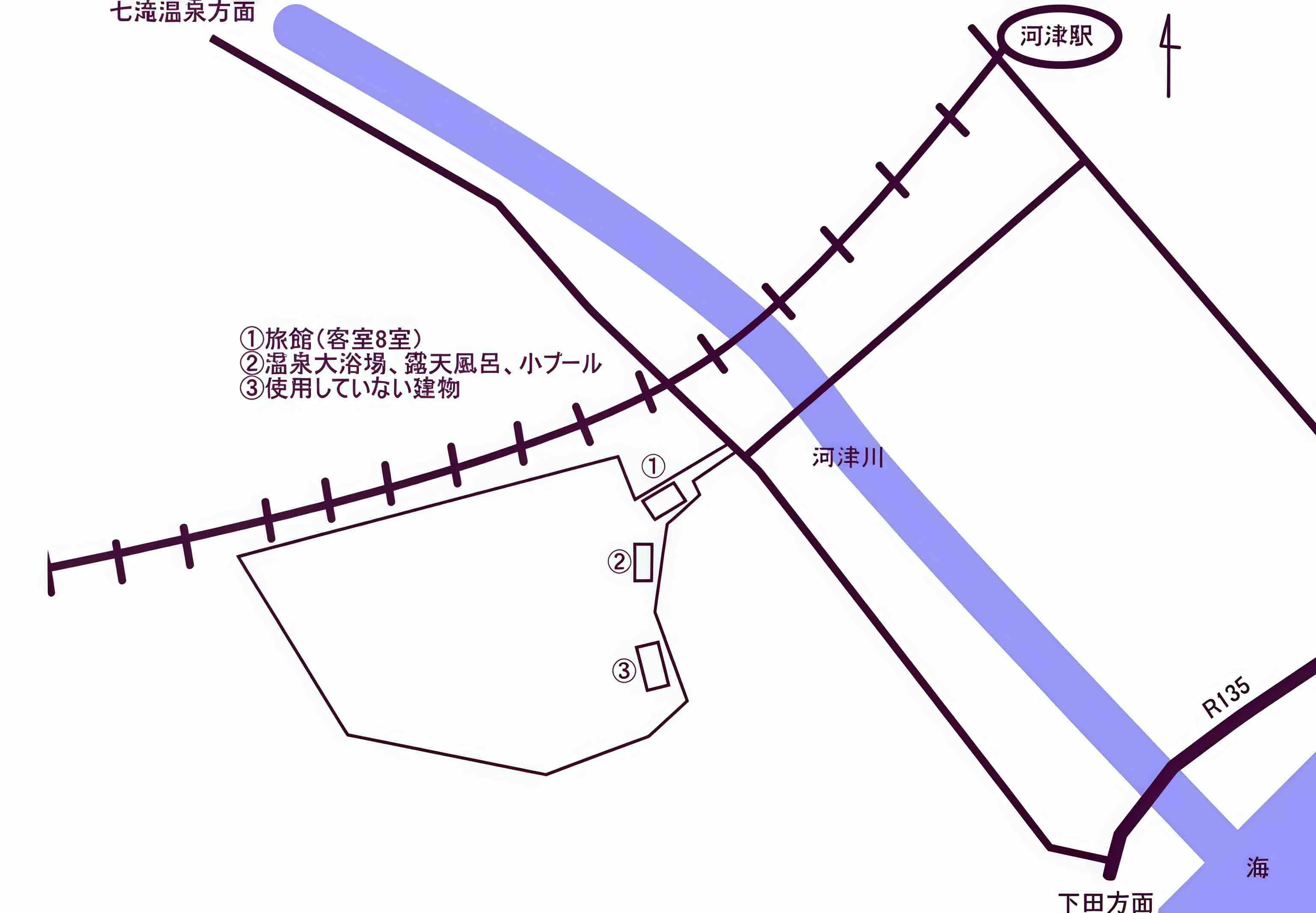 河津町谷津温泉付旅館の間取り図