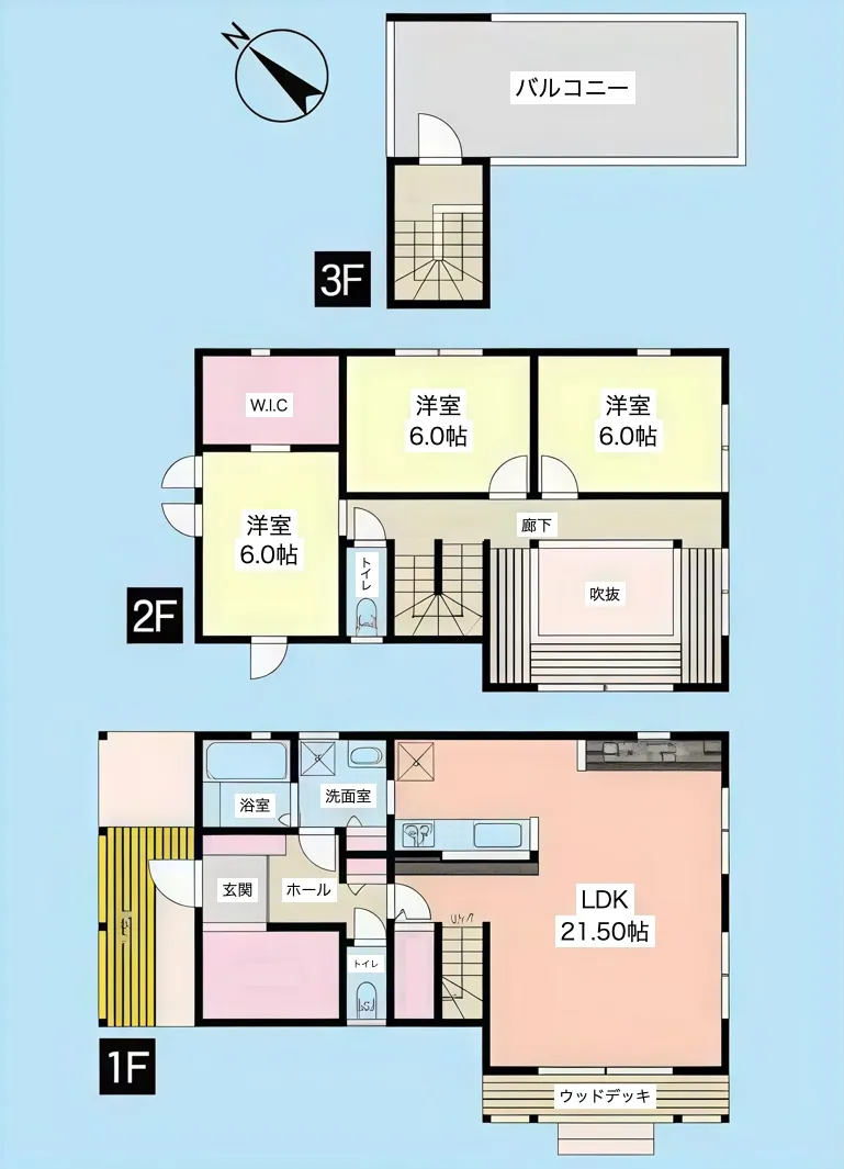 長生郡一宮町築浅戸建の間取り図