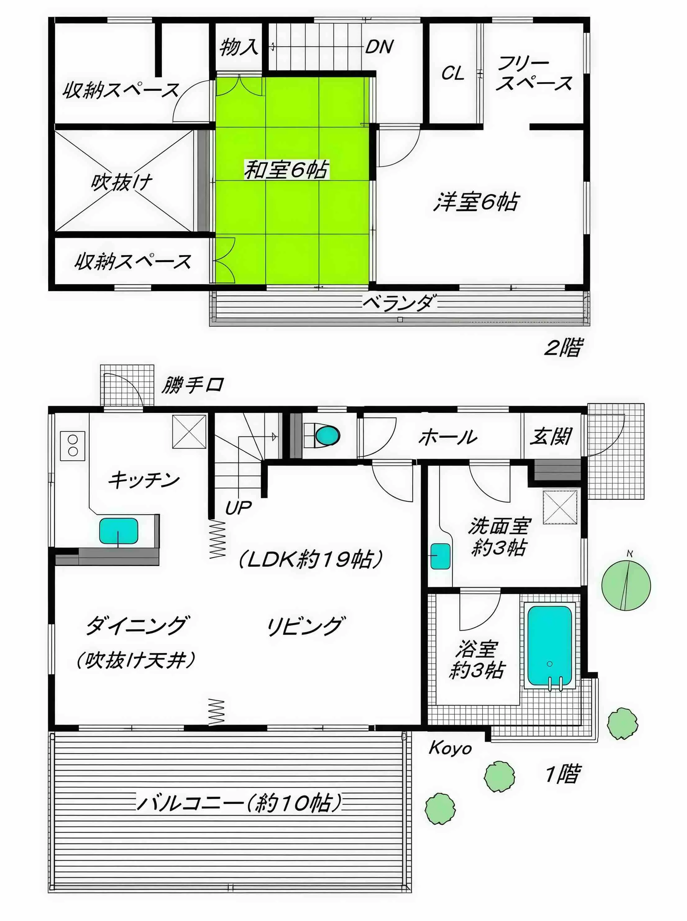 あかざわ恒陽台別荘の間取り図