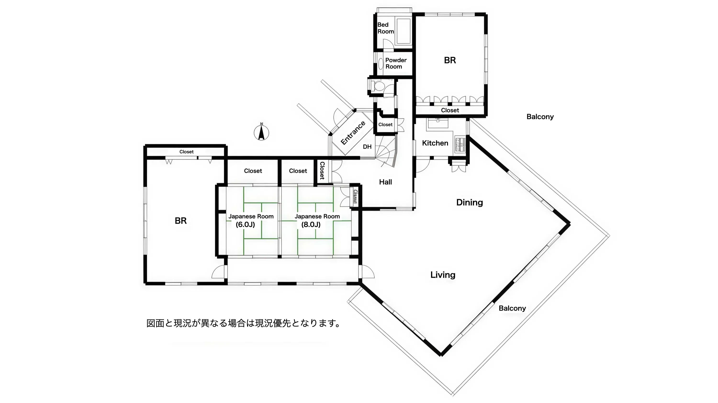 伊豆高原城ケ崎別荘地邸宅の間取り図