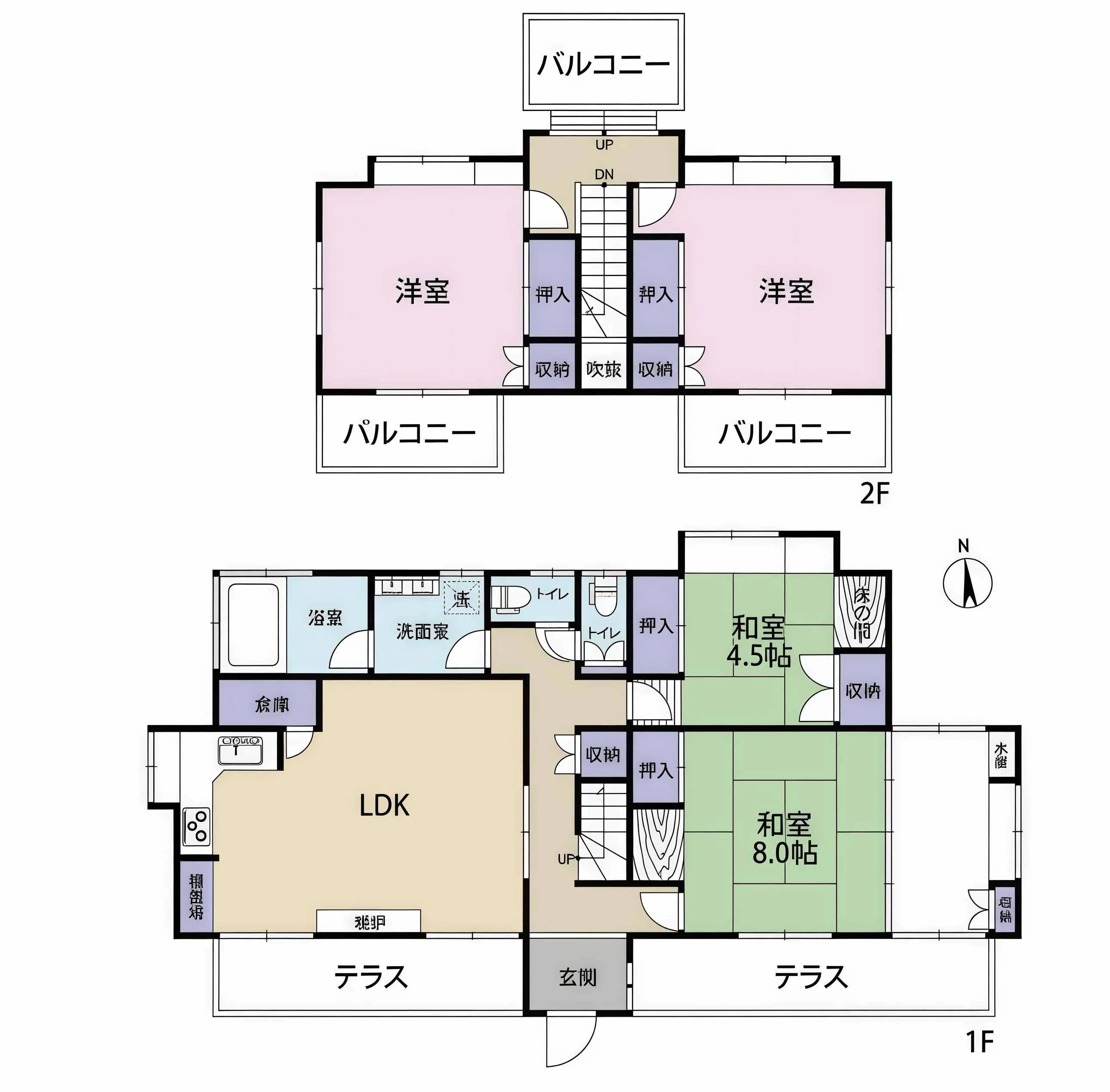 熱海市上多賀中古戸建の間取り図