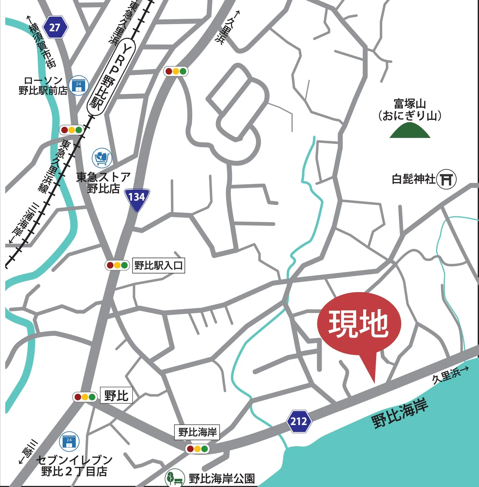 横須賀市野比2丁目売地の周辺地図
