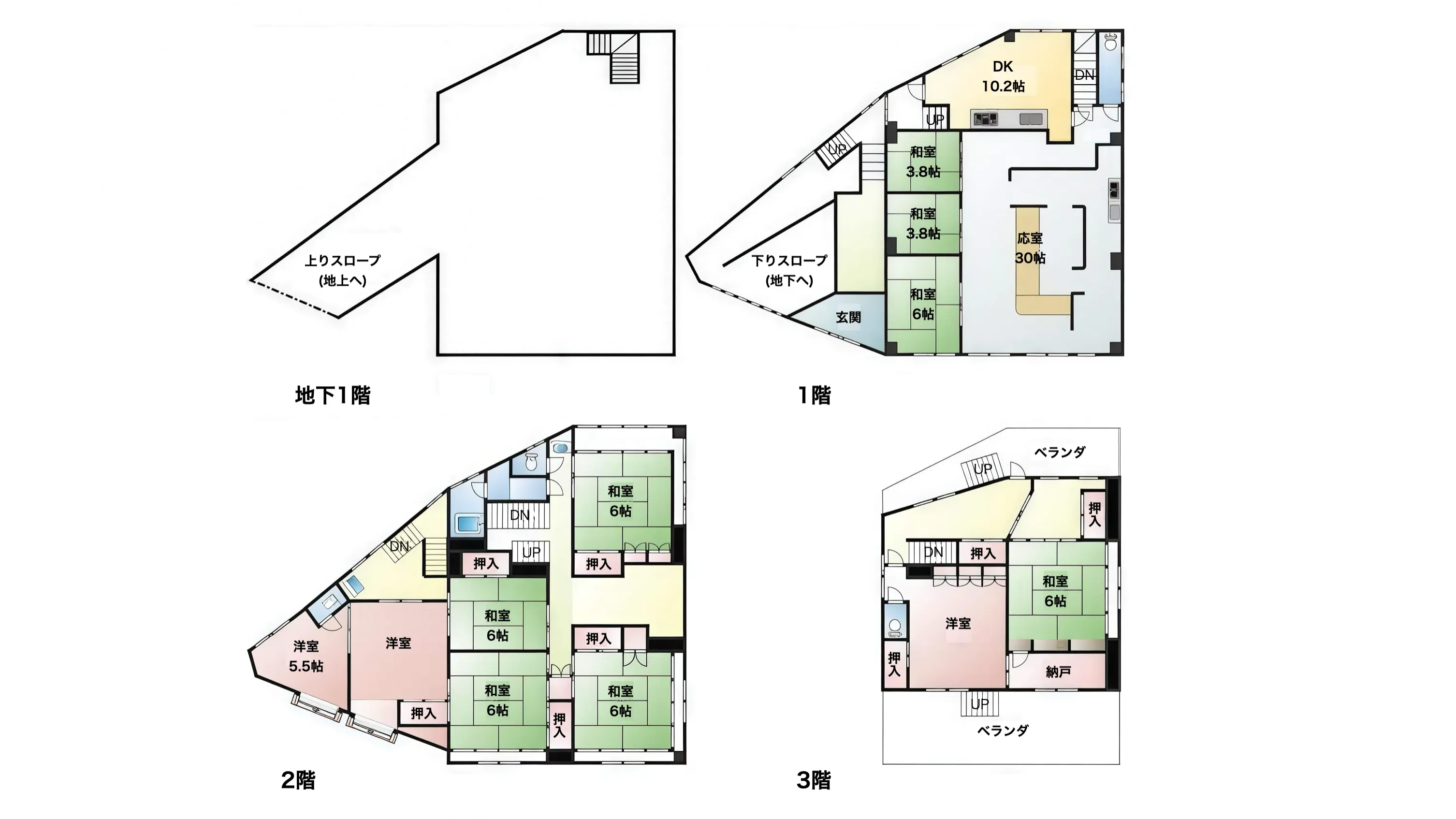 東伊豆町稲取店舗付き中古住宅の間取り図
