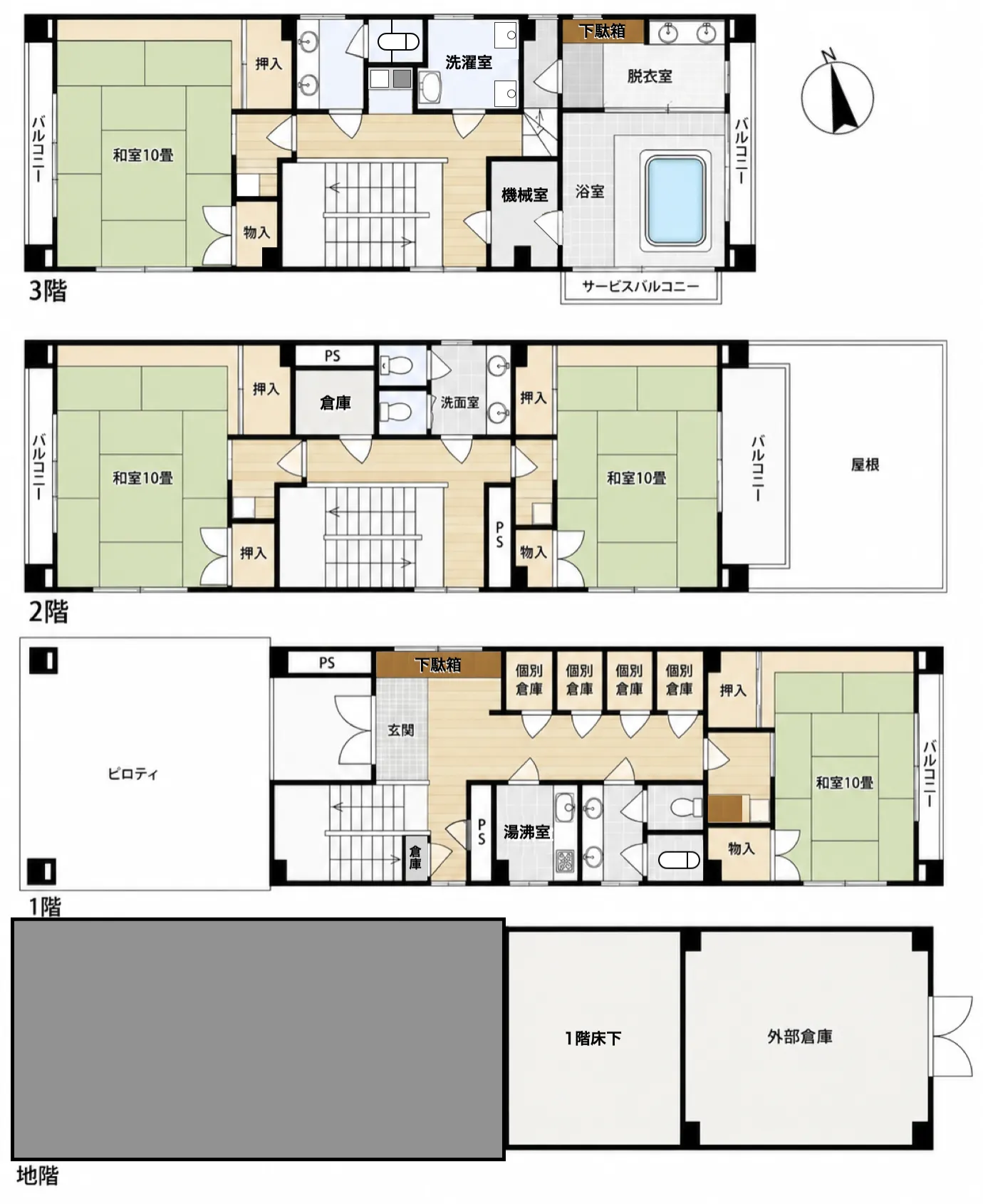 勝浦市興津海近中古戸建の間取り図