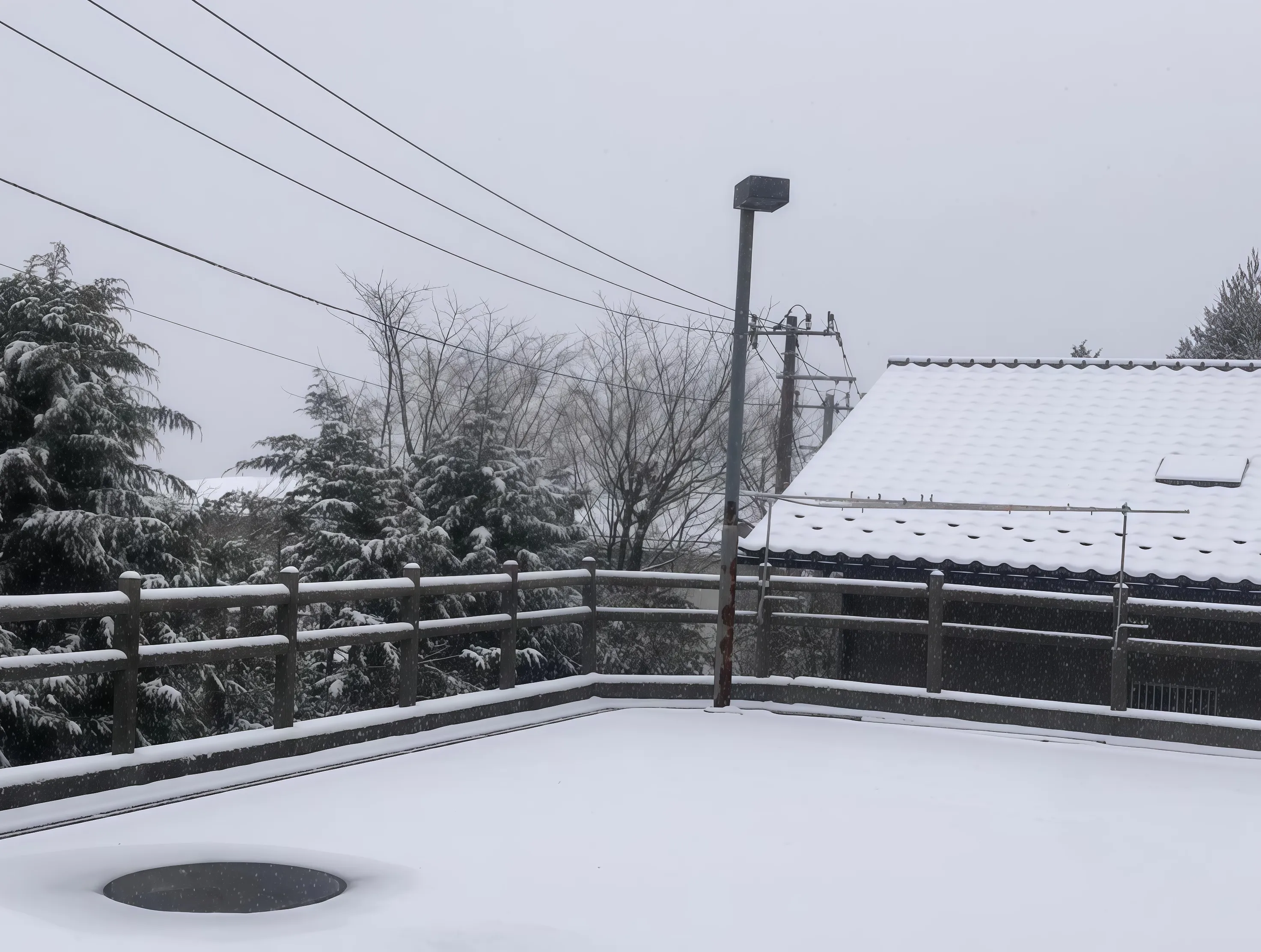 箱根強羅運営中旅館の敷地(雪景色)