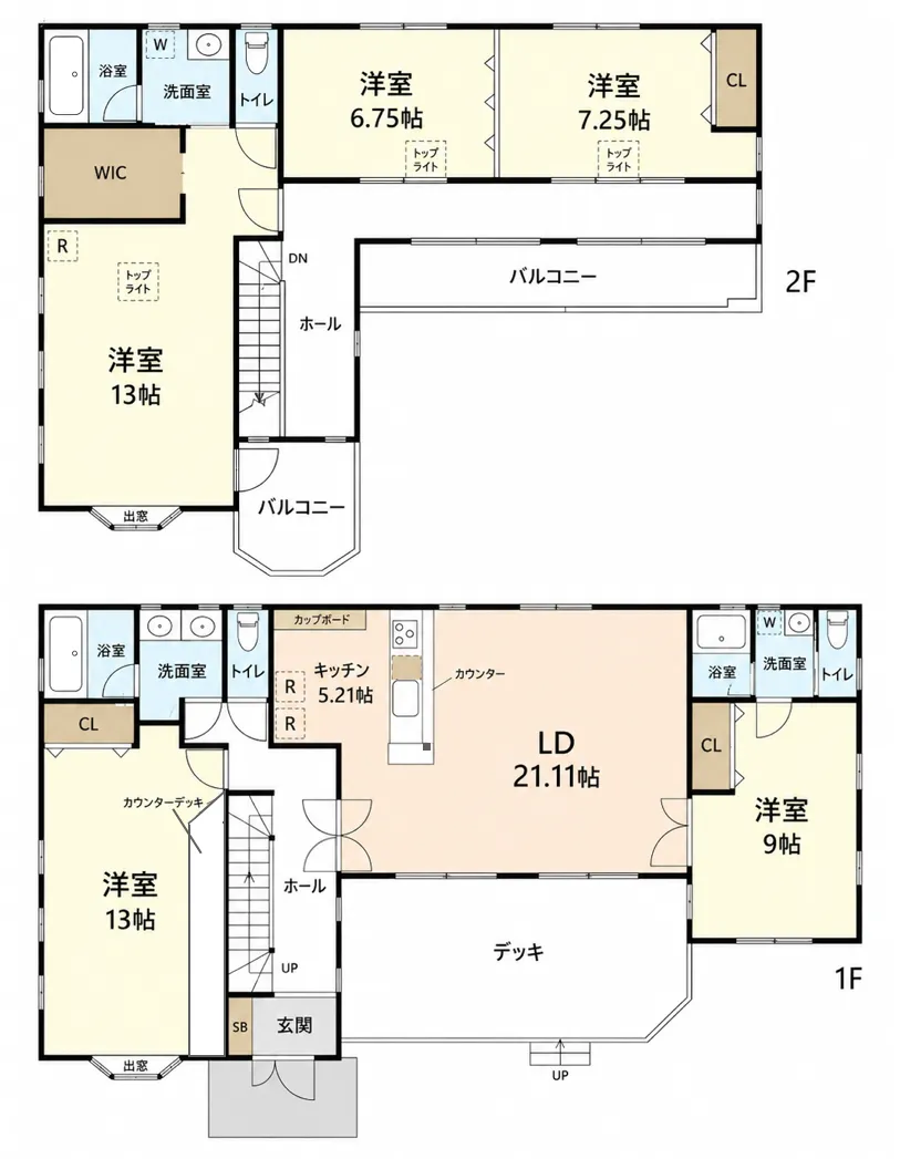 館山市沼 広大敷地戸建の間取り図