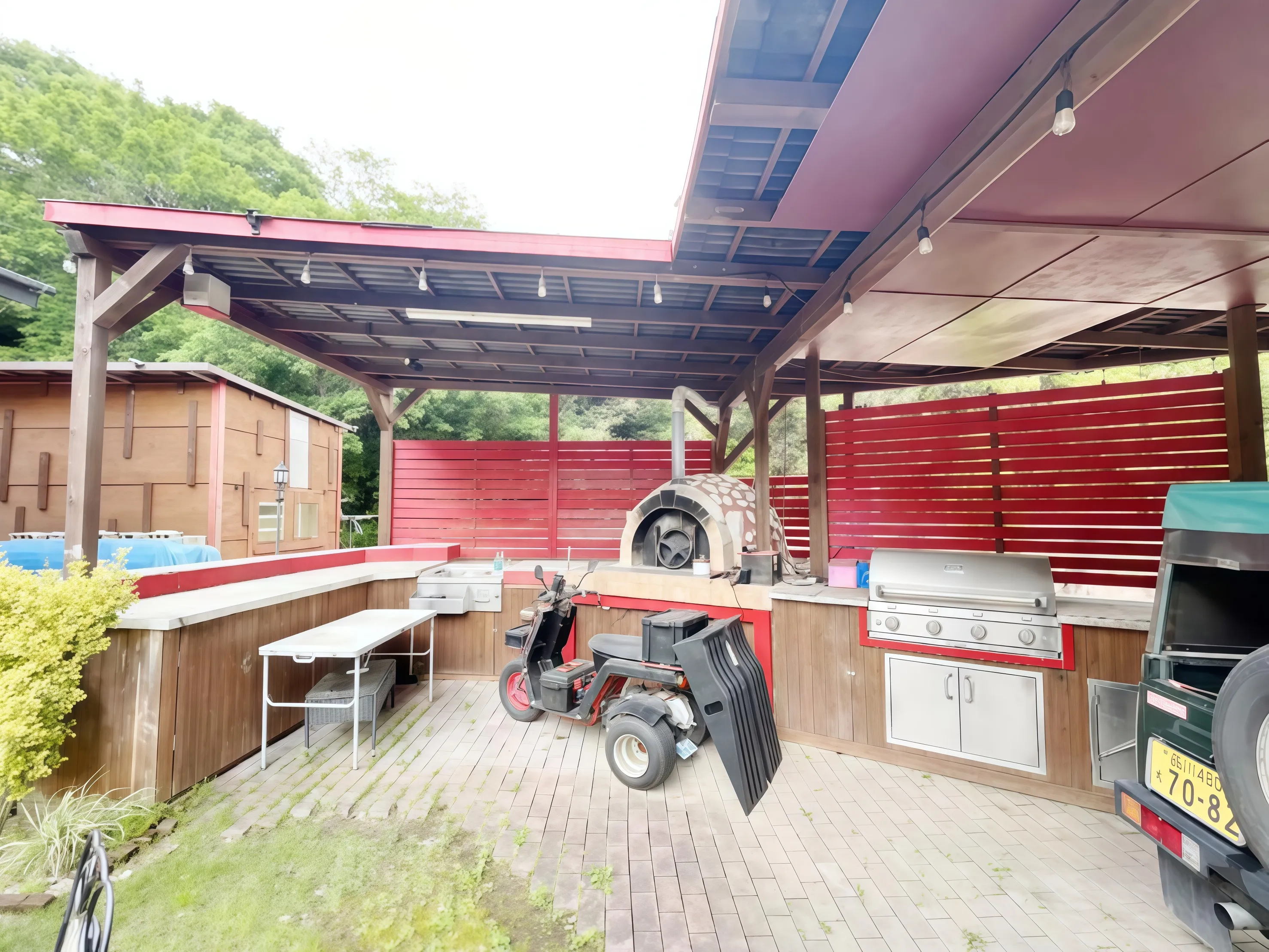 館山市沼 広大敷地戸建のアウトドアキッチン