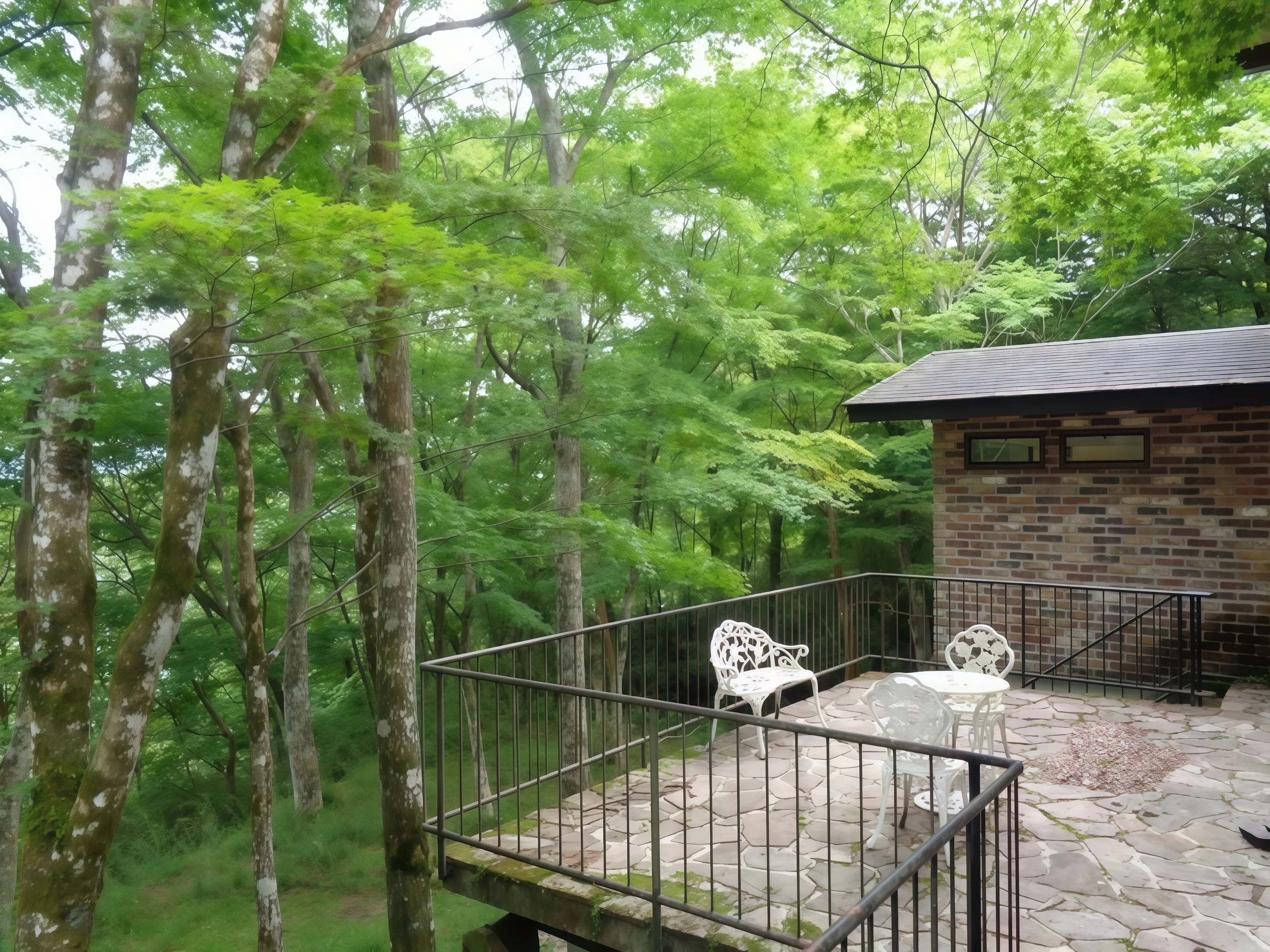 箱根仙石原暖炉付山荘のテラス