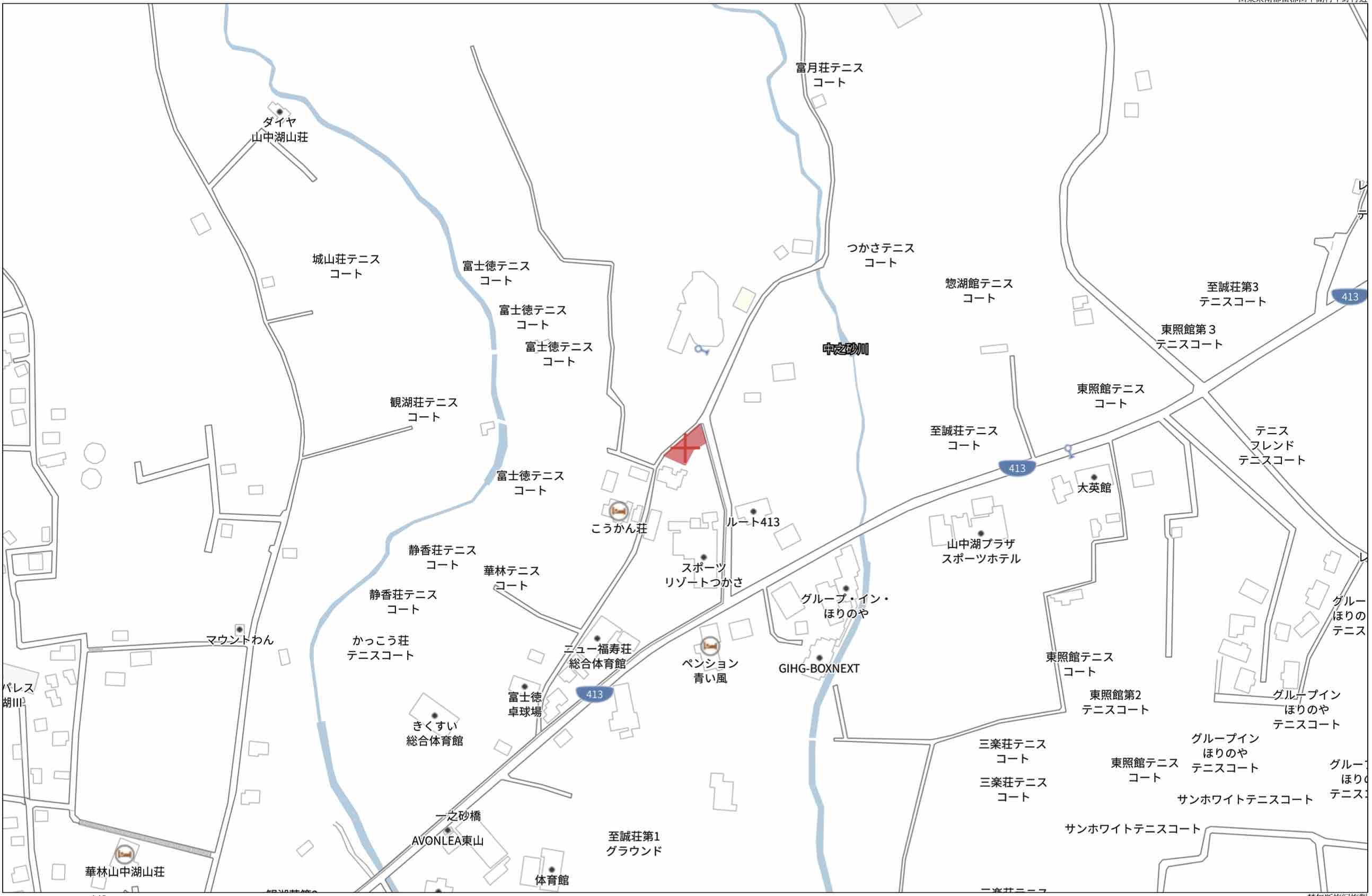 山中湖村平野の地図